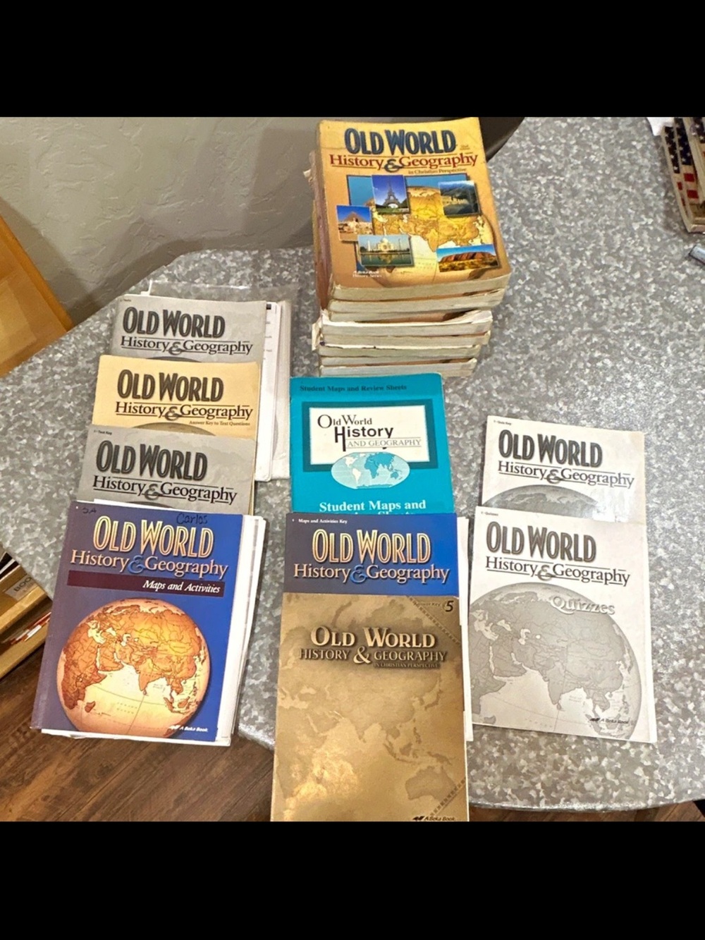 Old World History & Geography Textbook Set - Mixed Covers (Blue, Tan, Gold)